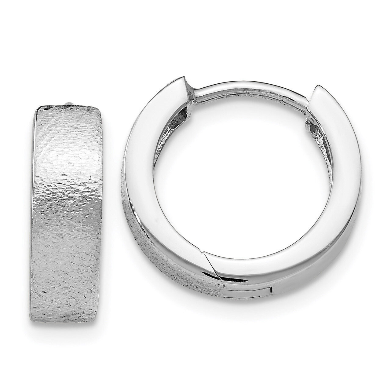 Leslie&#39;s Radiant Essence Textured Huggie Hoop Earrings Sterling Silver HB-QLE1201, MPN: QLE1201, 19…