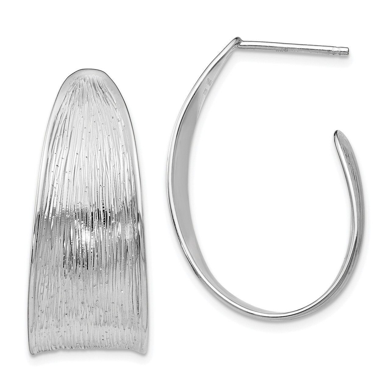 Leslie&#39;s Textured Earrings Sterling Silver Polished HB-QLE906, MPN: QLE906, 191101554773