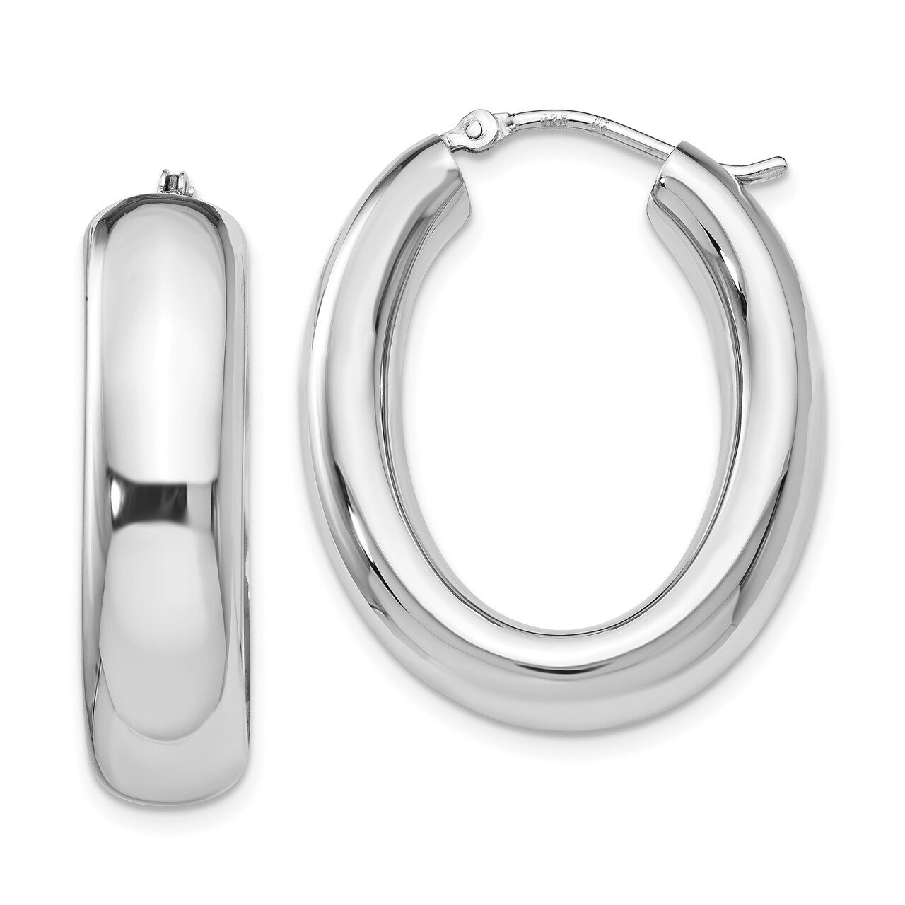 Leslie&#39;s Oval Hoop Earrings Sterling Silver Polished HB-QLE912, MPN: QLE912, 191101550010