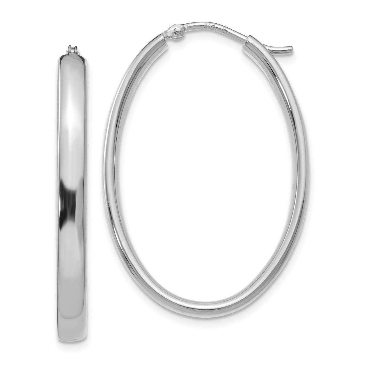 Leslie&#39;s Oval Hoop Earrings Sterling Silver Polished HB-QLE915, MPN: QLE915, 191101554315