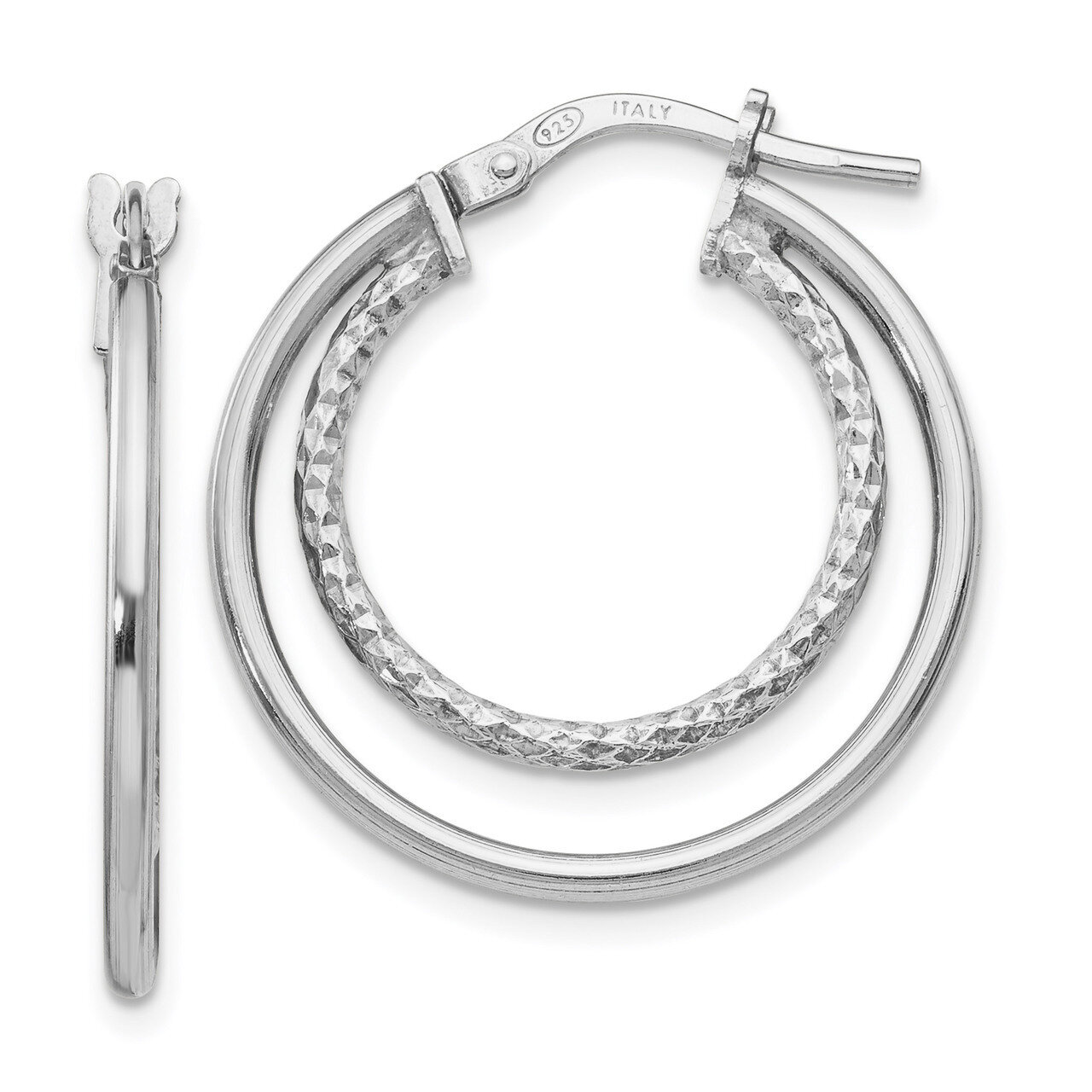 Leslie&#39;s Diamond-cut Hoop Earrings Sterling Silver Polished HB-QLE980, MPN: QLE980, 191101643941