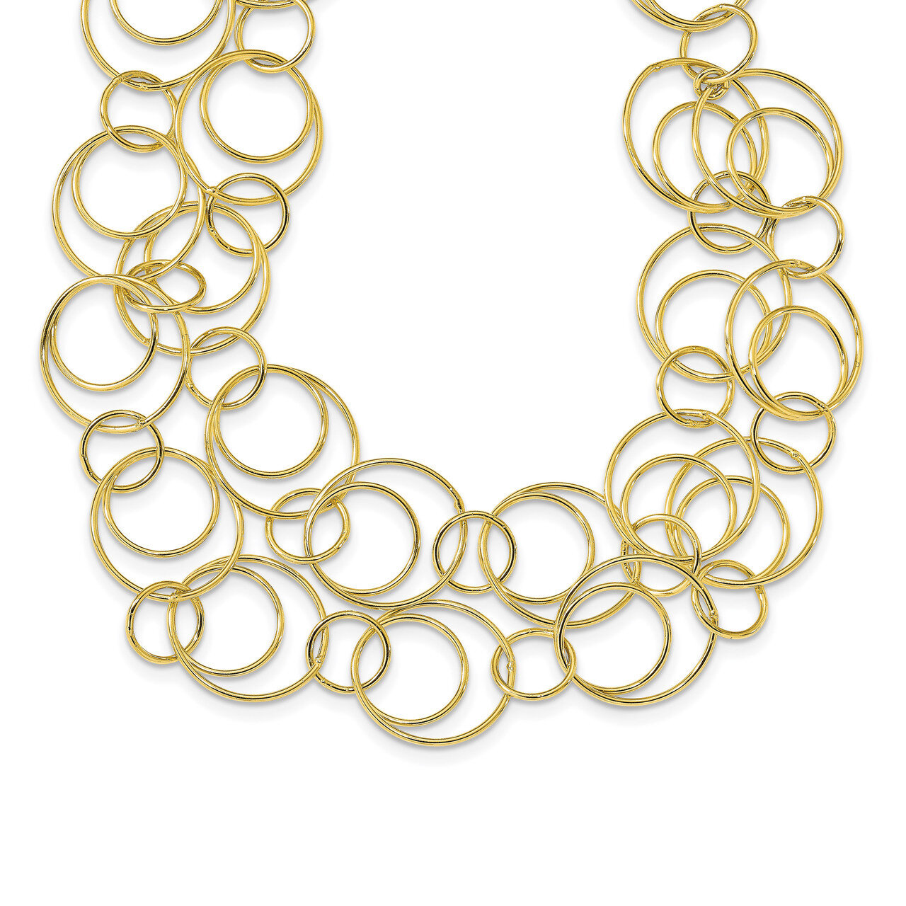 Leslie&#39;s Polished with 10.5 inch Extender Necklace 17 Inch Sterling Silver Gold-tone HB-QLF1019-17,…