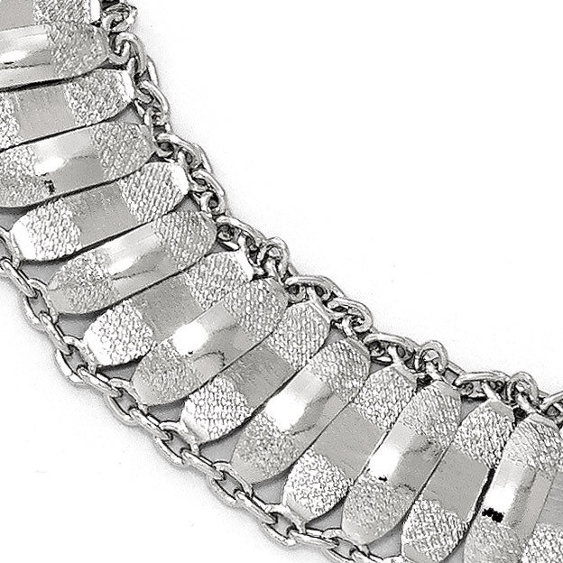Leslie&#39;s Textured Fancy Bracelet 7.5 Inch Sterling Silver Polished HB-QLF534-7.5, MPN: QLF534-7.5, …