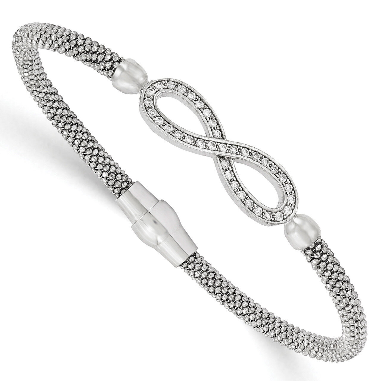 Leslie&#39;s CZ Polished Infinity Bracelet Sterling Silver HB-QLF570, MPN: QLF570, 886774640860