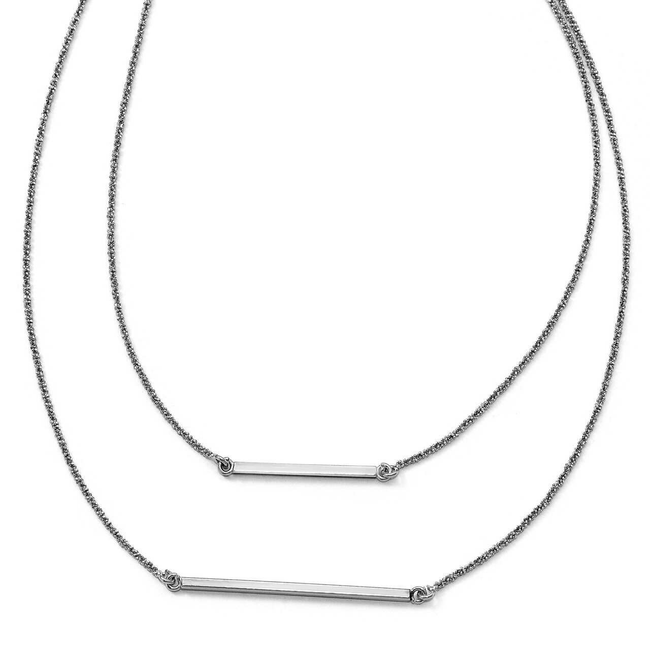 Leslie&#39;s Double 1.4 mm Strand with 2 inch Extender Necklace 16 Inch Sterling Silver HB-QLF599-16, M…