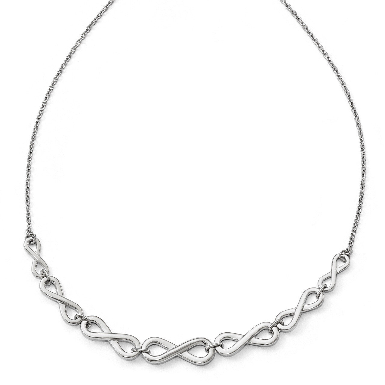 Leslie&#39;s Infinity with 2 inch Extender Necklace 16 Inch Sterling Silver Polished HB-QLF603-16, MPN:…
