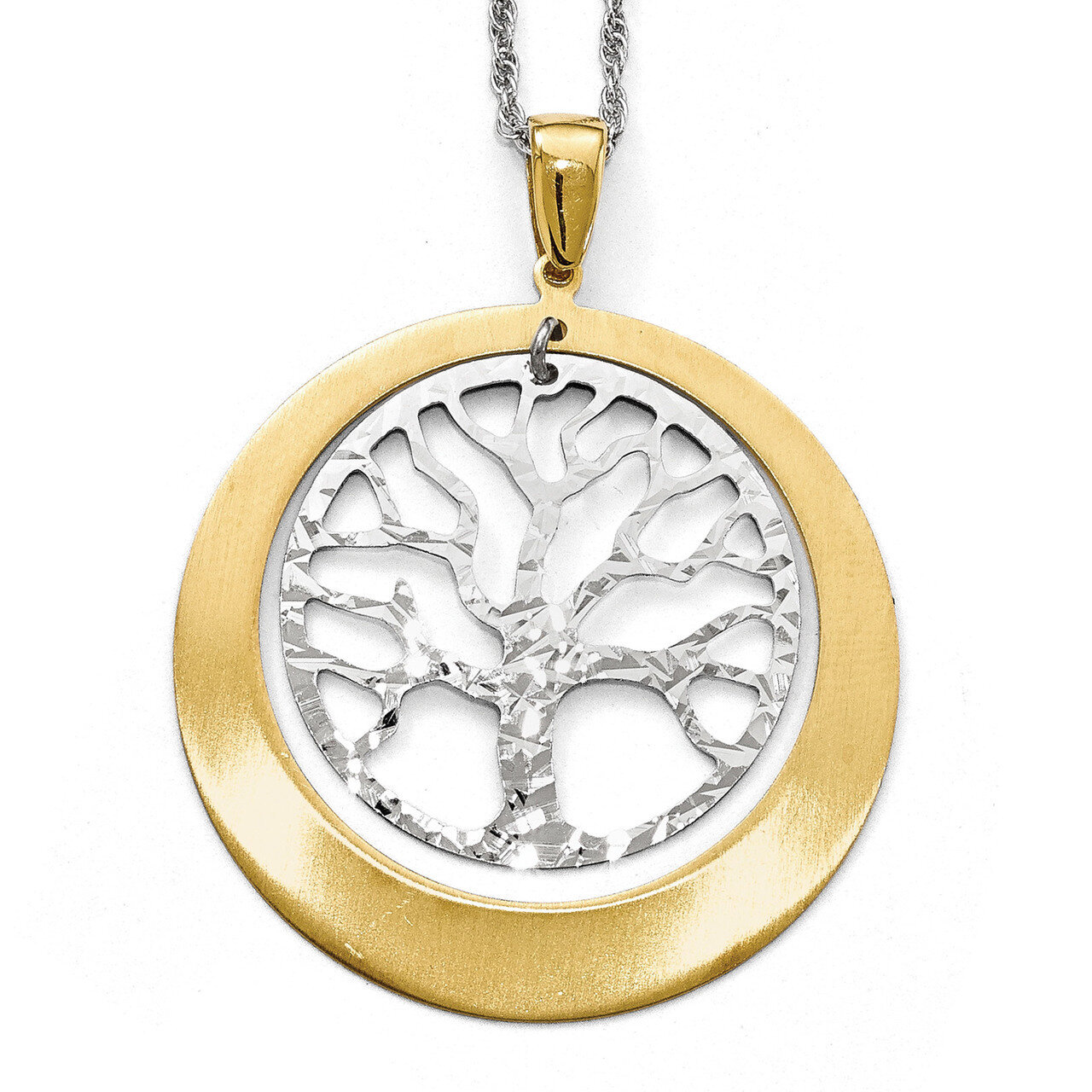Leslie&#39;s Gold-tone Textured Tree Pendant Sterling Silver HB-QLF624, MPN: QLF624, 191101646768