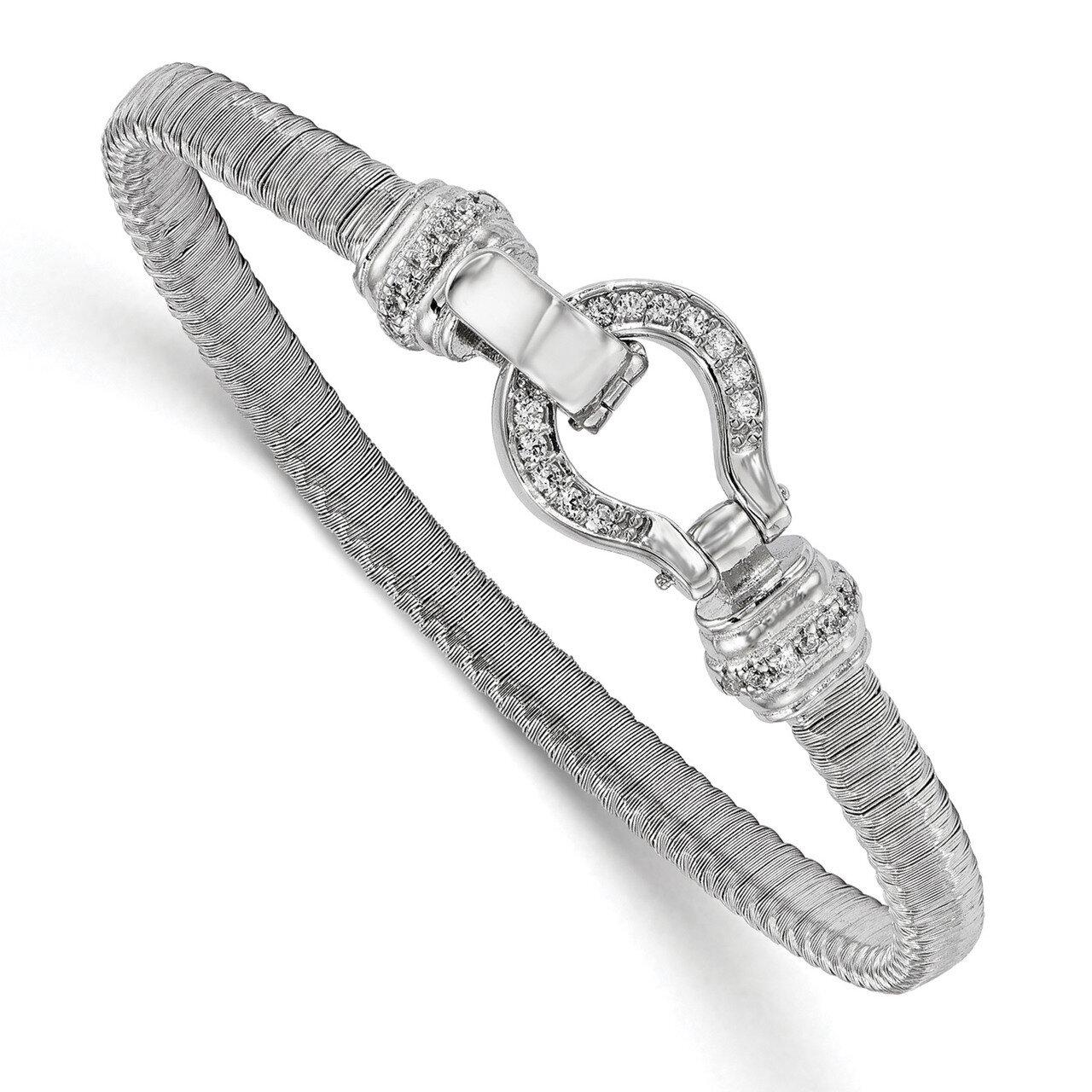 CZ Mesh Bracelet 7 Inch Sterling Silver HB-QLF651-7.5