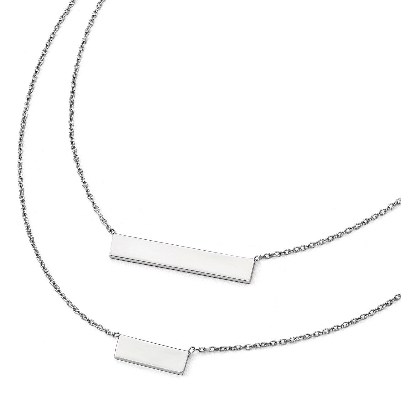 Leslie&#39;s Double Bar Necklace 16 Inch Sterling Silver HB-QLF657-16, MPN: QLF657-16, 886774579108