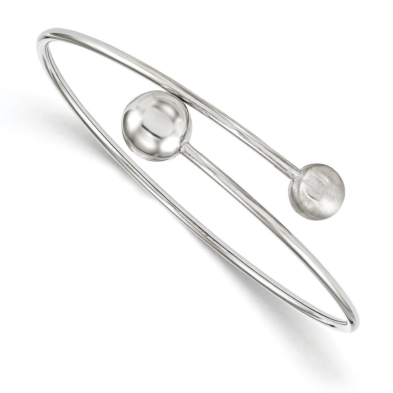 Leslie&#39;s Satin Flexible Bangle Sterling Silver Polished HB-QLF684, MPN: QLF684, 191101890338