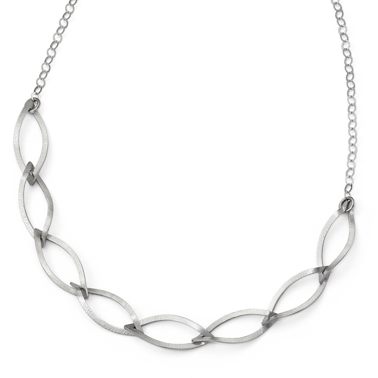 Brushed with 2 inch Extender Necklace 18.5 Inch Sterling Silver HB-QLF690-18.5