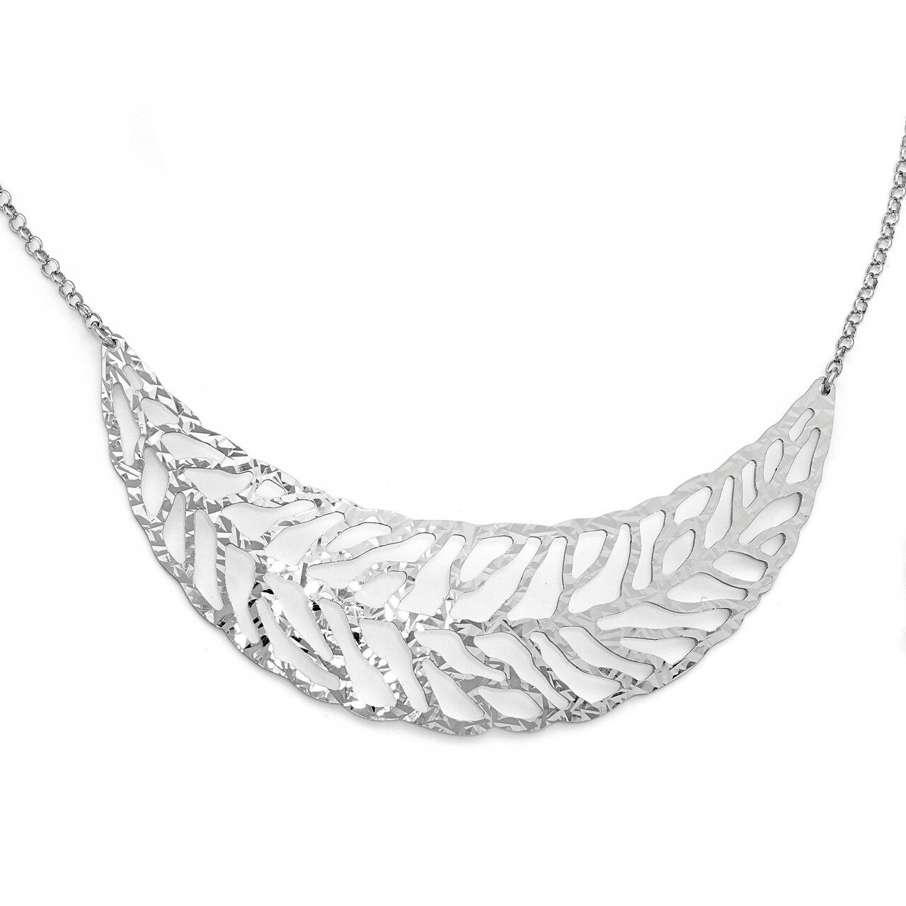Leslie&#39;s Fancy Necklace 17.5 Inch Sterling Silver Rhodium-plated HB-QLF723-17.5, MPN: QLF723-17.5, …
