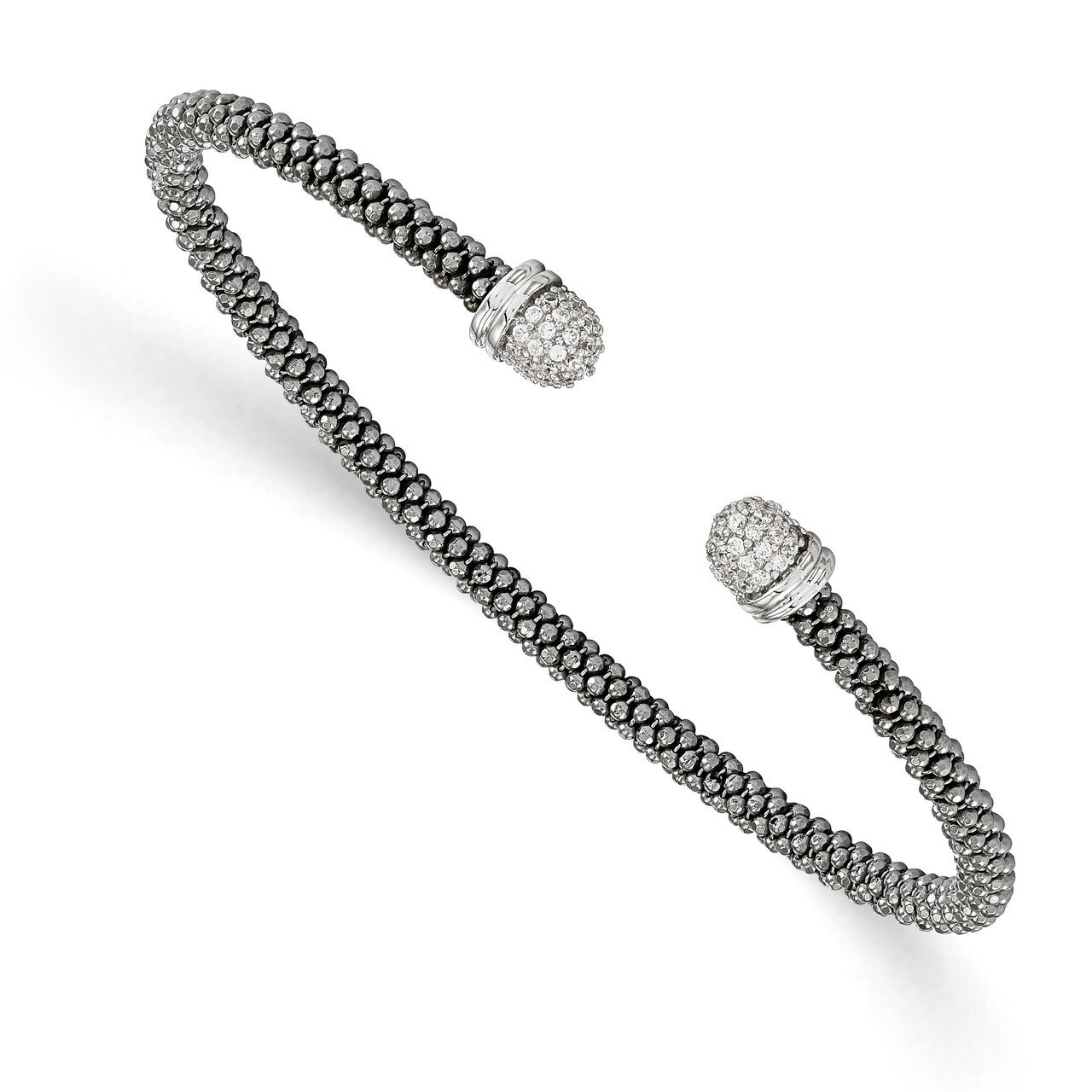 Leslie&#39;s Rhodium-plated CZ Cuff Bangle Sterling Silver HB-QLF727, MPN: QLF727, 191101752773