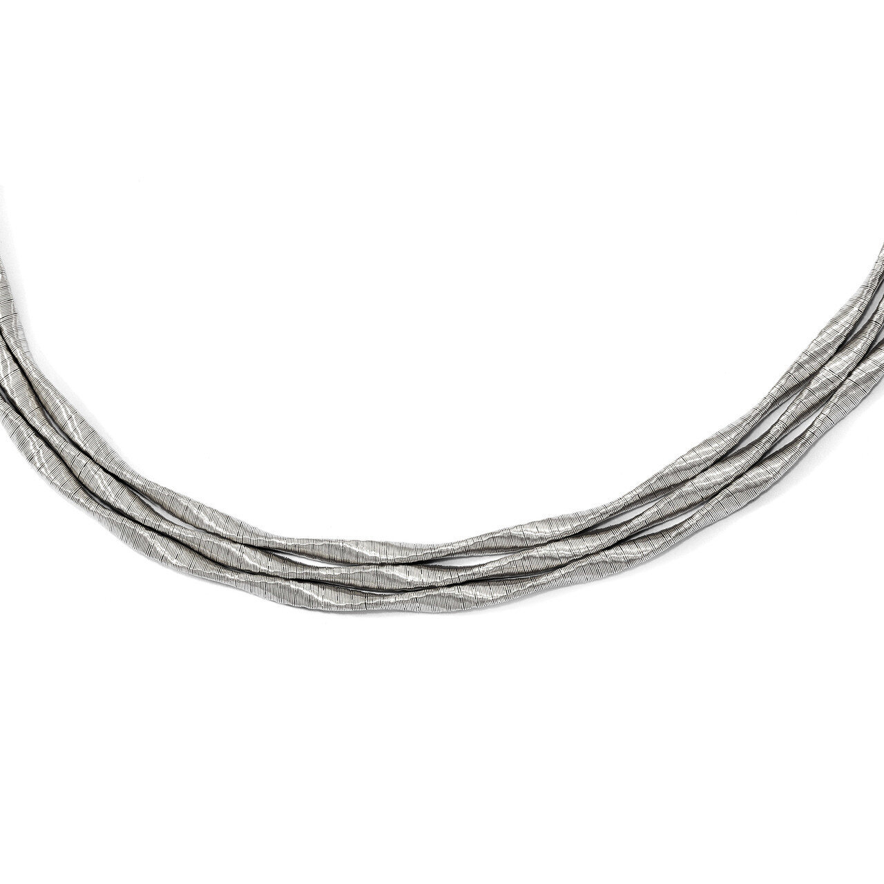3-strand with 2 inch Extender Necklace 17 Inch Sterling Silver Rhodium-plated HB-QLF747-17