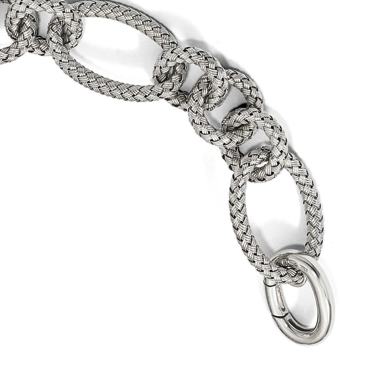 Woven Link Bracelet 8.5 Inch Sterling Silver Polished HB-QLF778-8.5