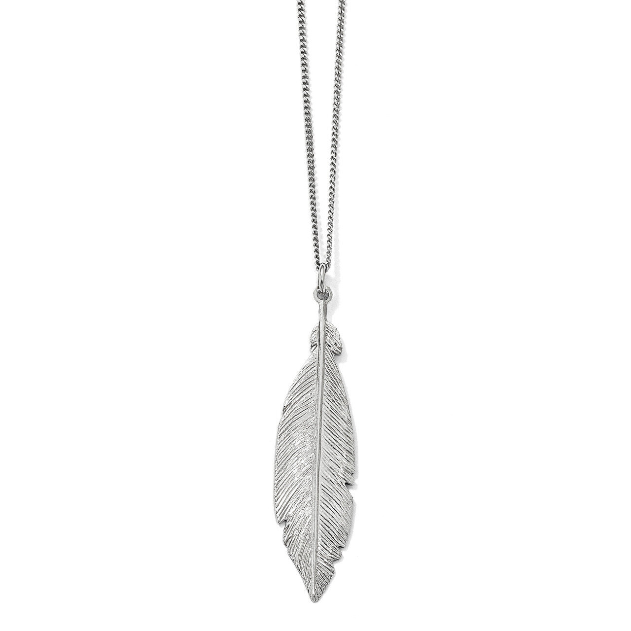 Leslie&#39;s Leaf with 1 inch Extender Necklace 16 Inch Sterling Silver Rhodium-plated HB-QLF816-16, MP…
