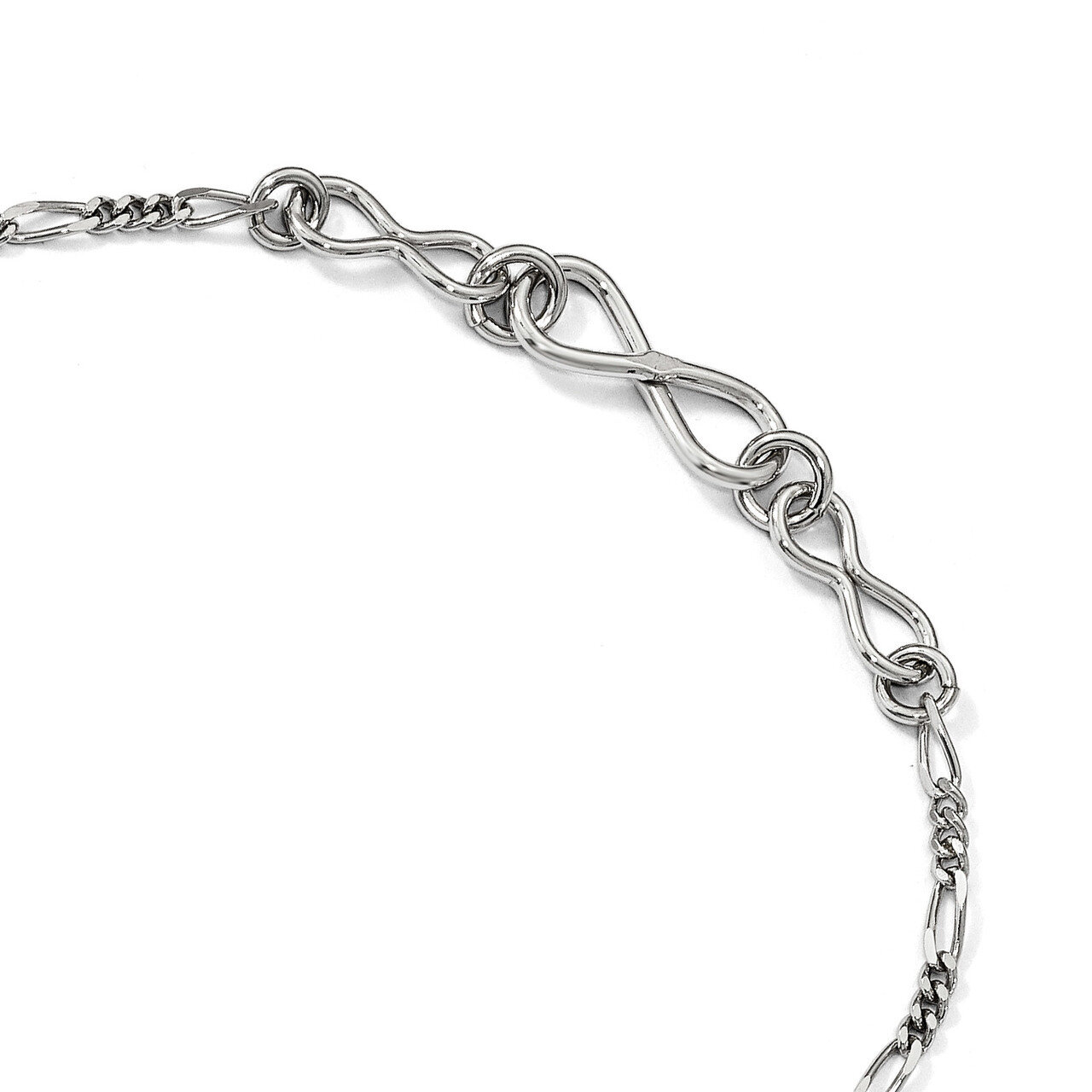 Infinity with 1 inch Extender Anklet 9 Inch Sterling Silver HB-QLF837-9