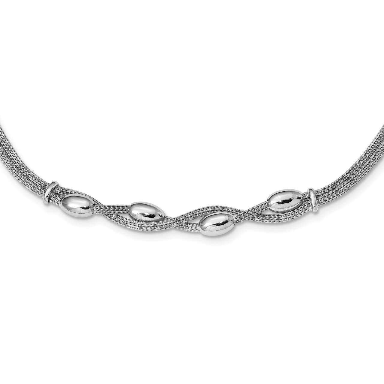 Twisted with 1.25 in ext Necklace 16.5 Inch Sterling Silver Polished HB-QLF883-16.5