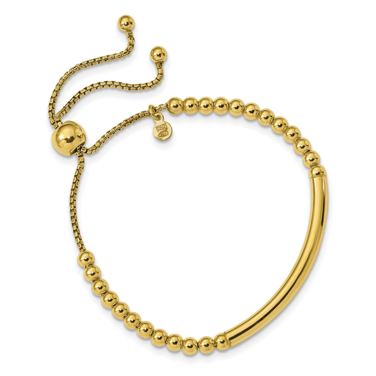 Leslie&#39;s Beaded Adjustable Bracelet Sterling Silver Gold-plated HB-QLF886, MPN: QLF886, 191101752933