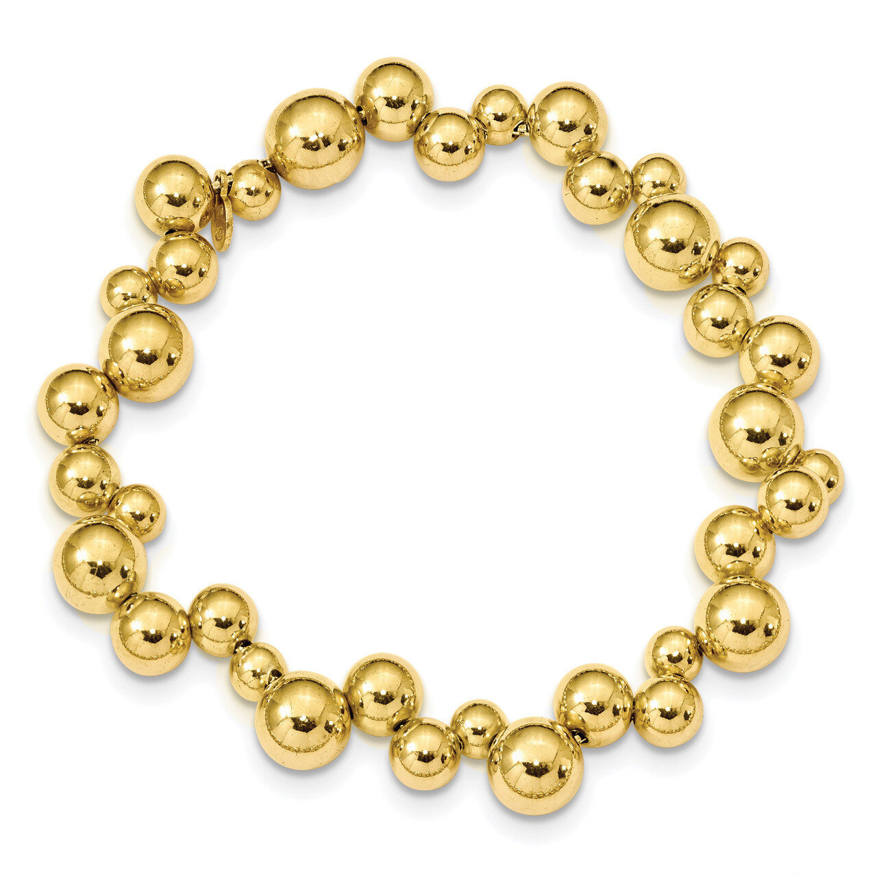 Leslie&#39;s Beaded Magnetic Clasp Bracelet 7 Inch Sterling Silver Gold-plated HB-QLF888-7, MPN: QLF888…