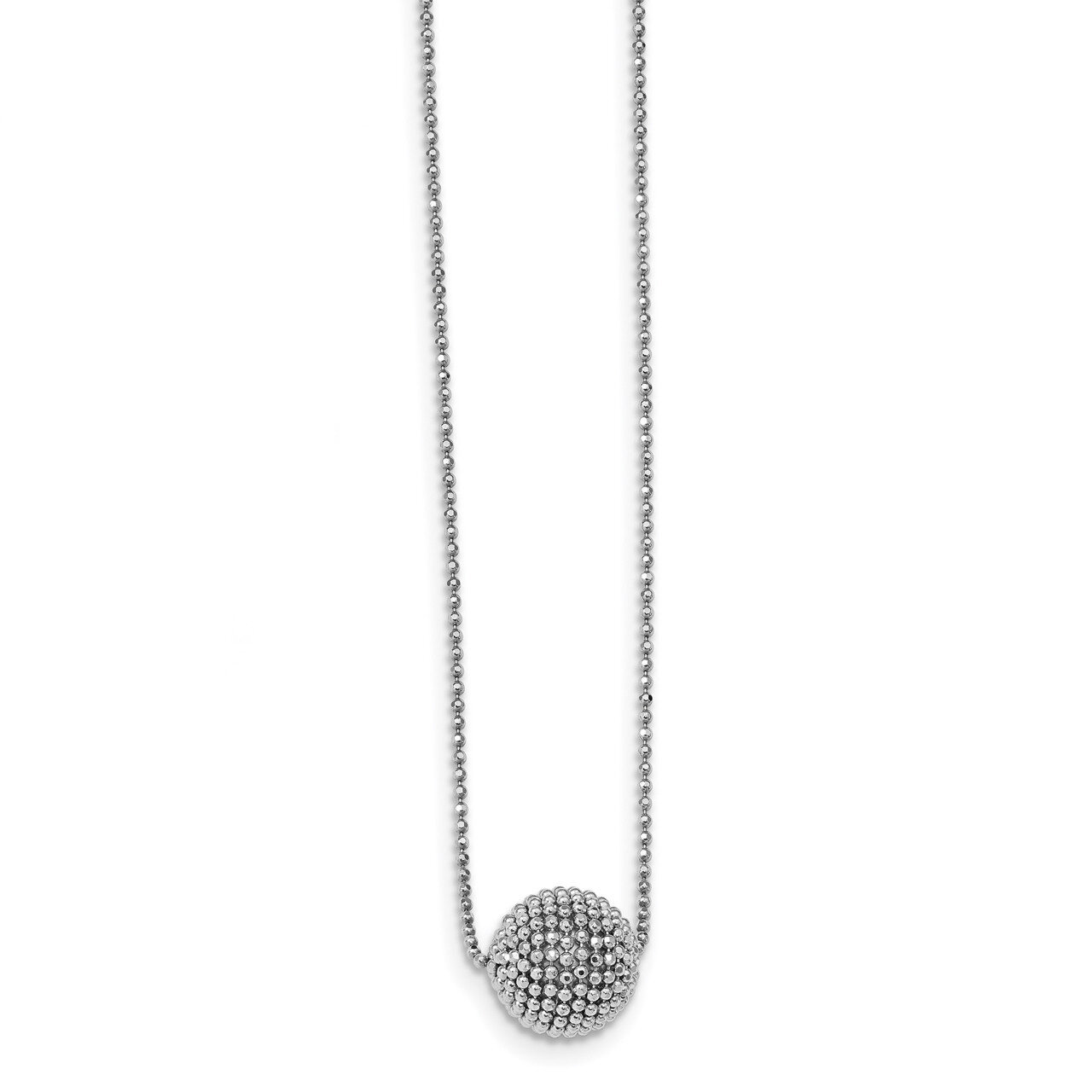 Diamond-cut with 1 inch Extender Necklace 16.5 Inch Sterling Silver Polished HB-QLF897-16.5