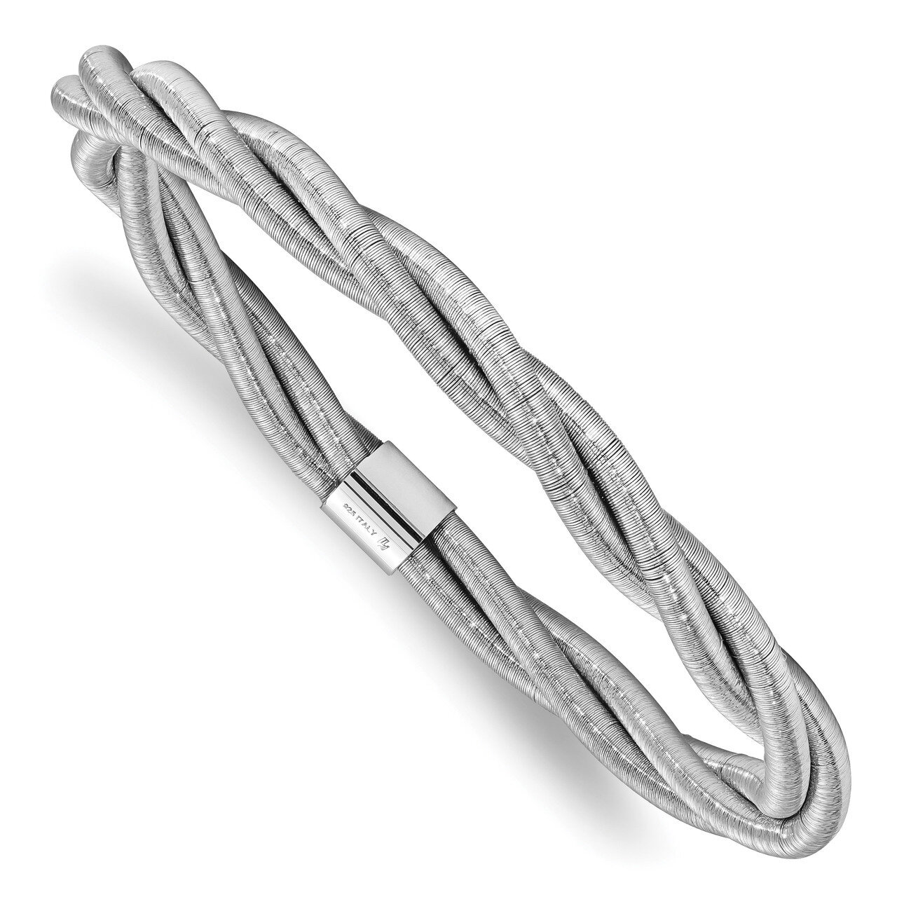 Leslie&#39;s Textured Twisted Slip-on Bangle Sterling Silver Rhodium HB-QLF908, MPN: QLF908, 1911017526…