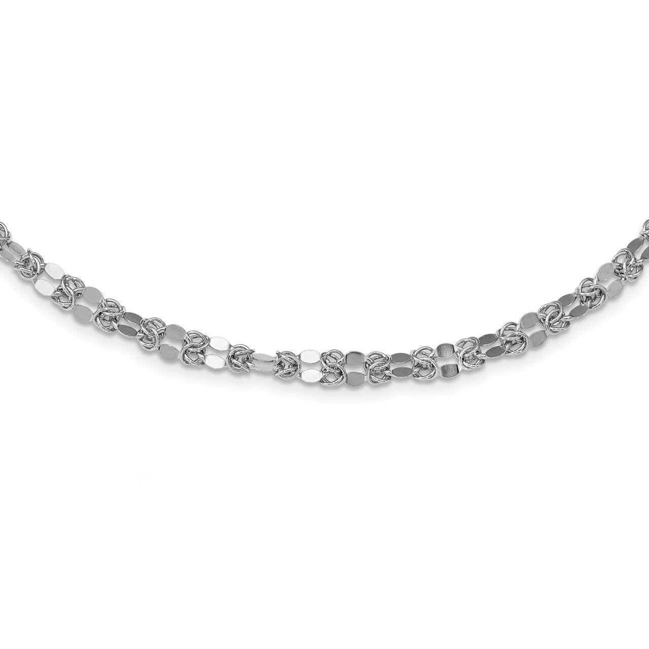 Fancy Necklace 18 Inch Sterling Silver Polished HB-QLF911-18