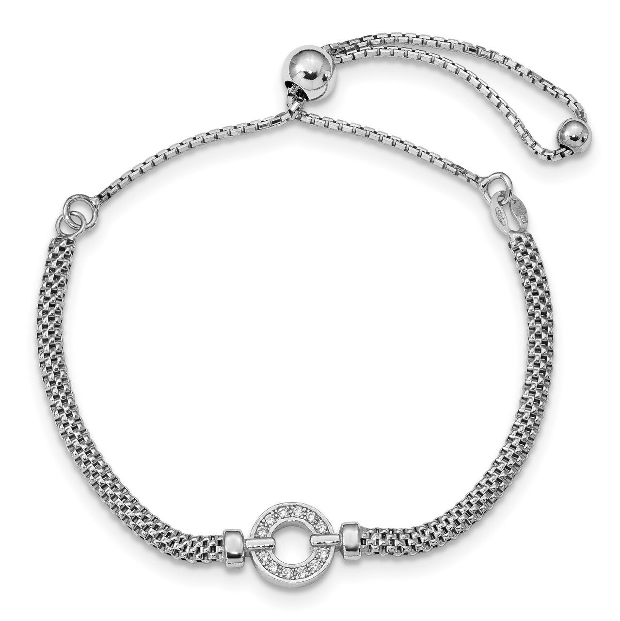 Leslie&#39;s CZ Adjustable Bracelet Sterling Silver Polished HB-QLF980, MPN: QLF980, 191101744204