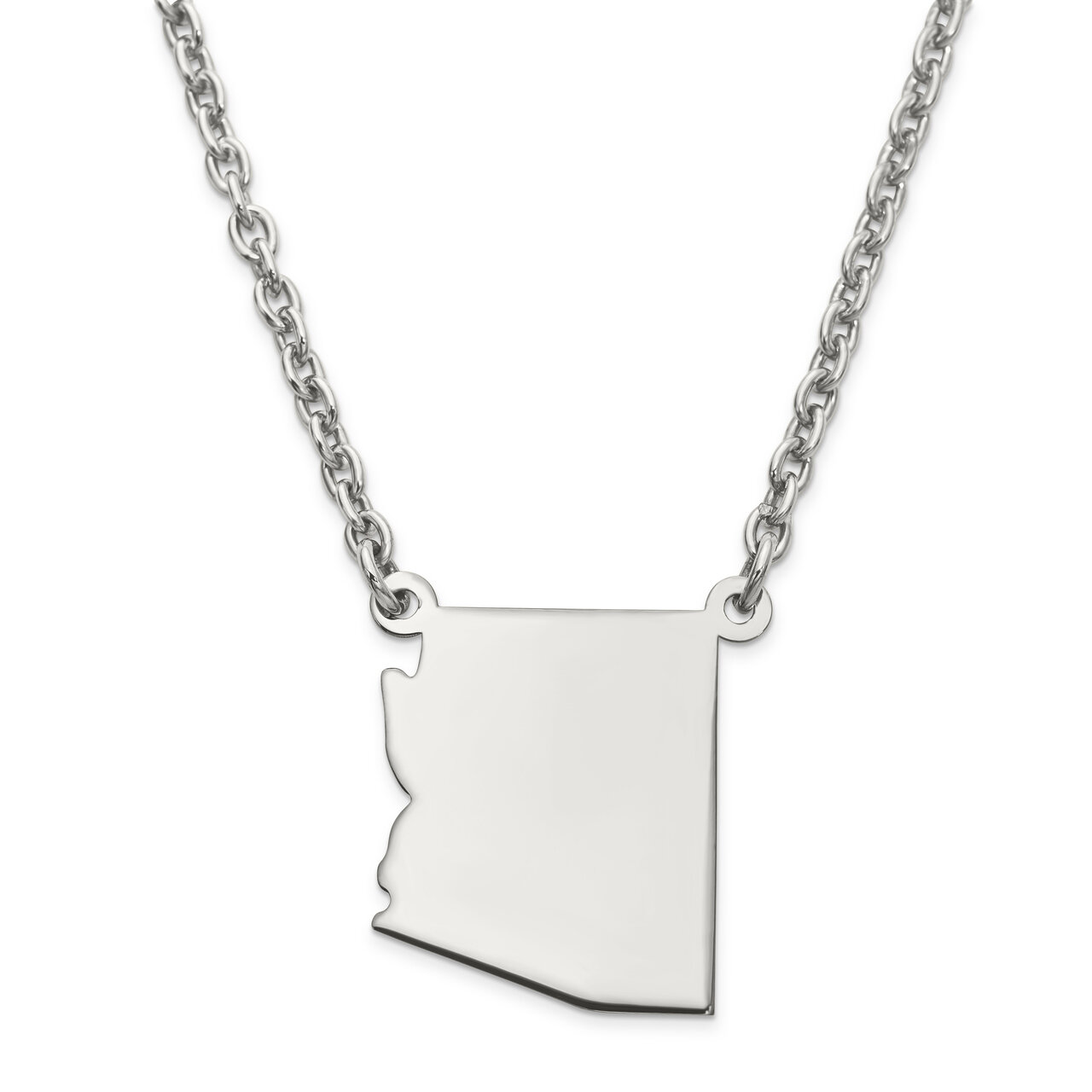 Arizona State Pendant Necklace with Chain Sterling Silver Engravable XNA706SS-AZ