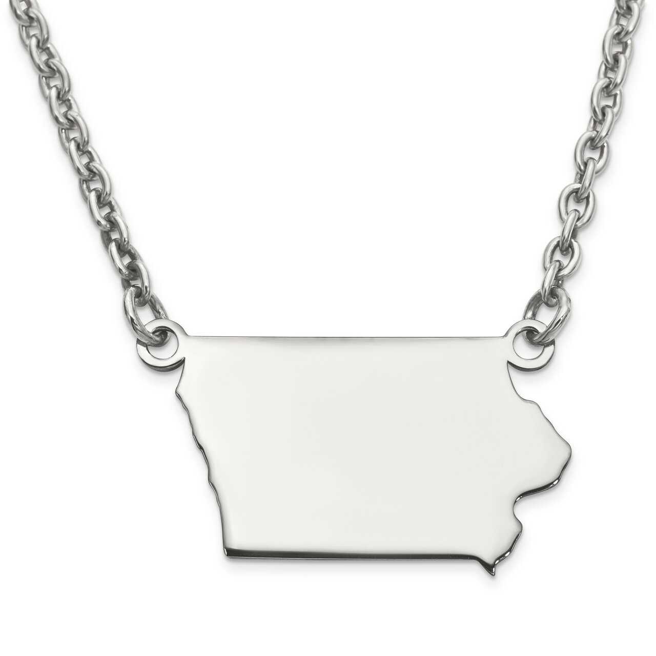 Iowa State Pendant Necklace with Chain Sterling Silver Engravable XNA706SS-IA, MPN: XNA706SS-IA, 88…