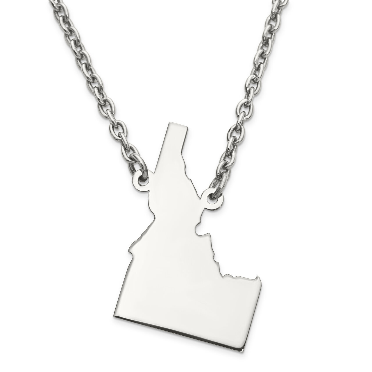 Idaho State Pendant Necklace with Chain Sterling Silver Engravable XNA706SS-ID