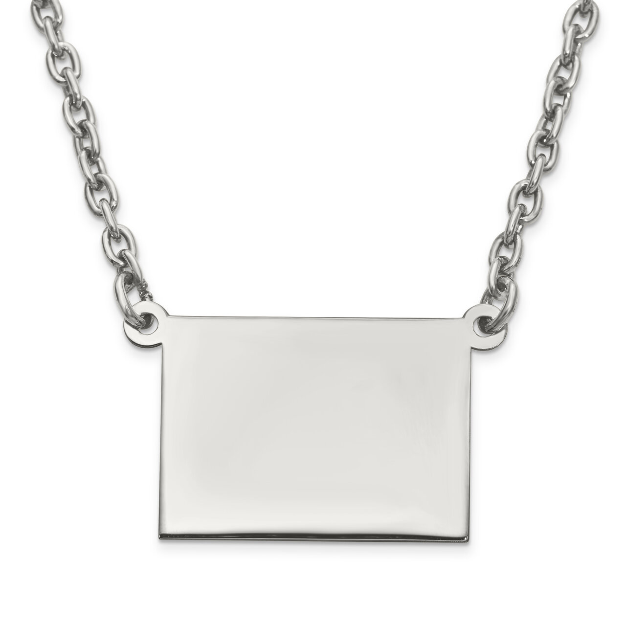 Wyoming State Pendant Necklace with Chain Sterling Silver Engravable XNA706SS-WY, MPN: XNA706SS-WY,…