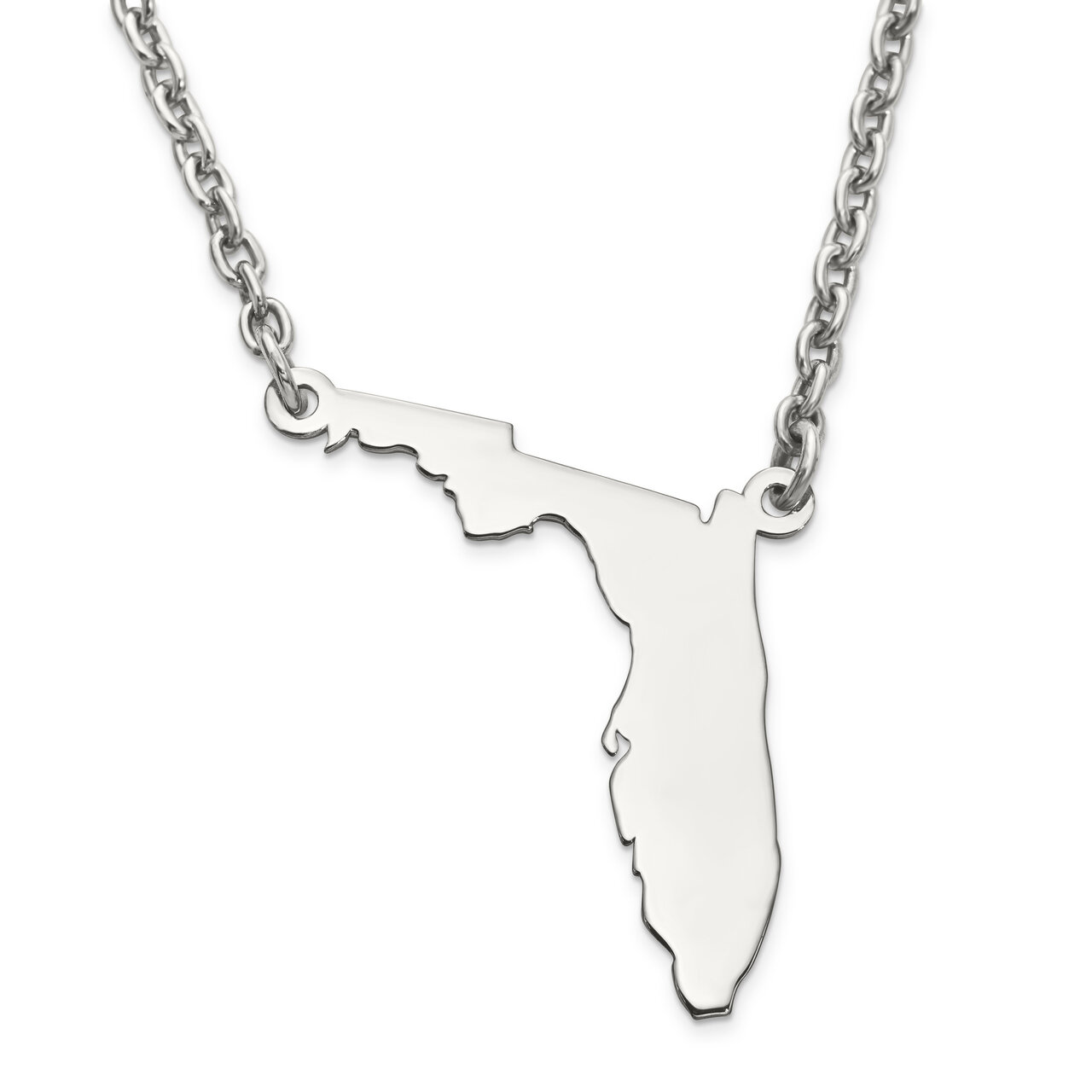 Florida State Pendant Necklace with Chain 14k White Gold Engravable XNA706W-FL, MPN: XNA706W-FL, 88…