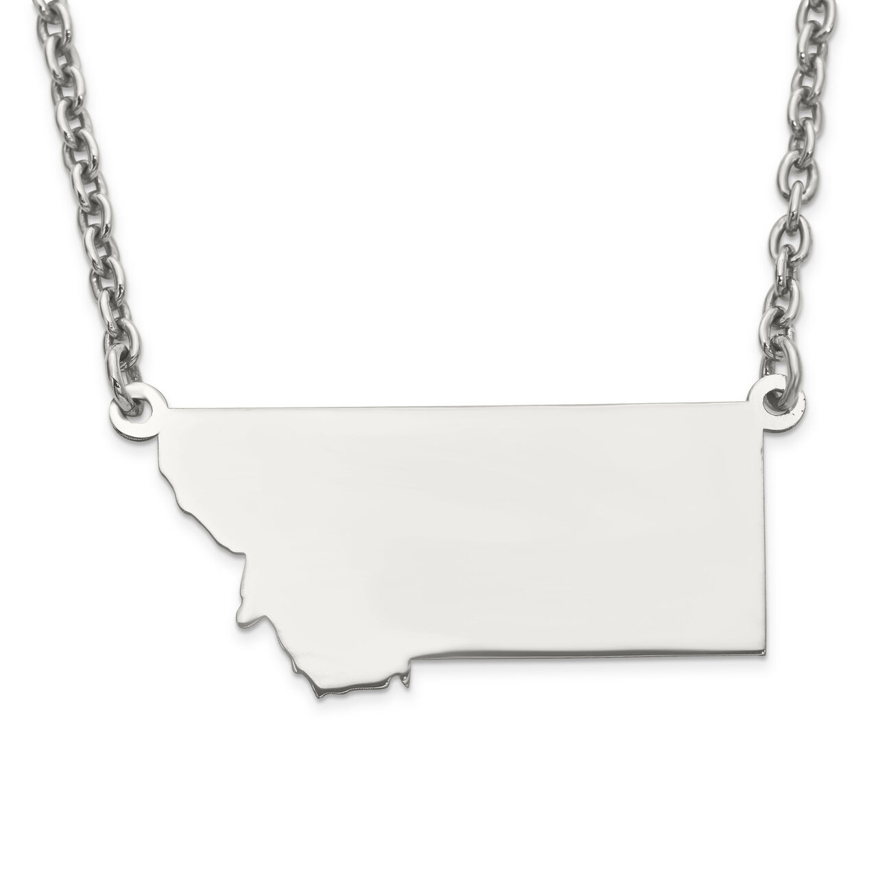 Montana State Pendant Necklace with Chain 14k White Gold Engravable XNA706W-MT, MPN: XNA706W-MT, 88…
