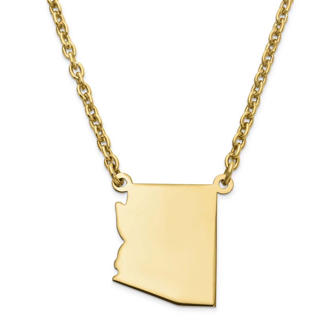 Arizona State Pendant Necklace with Chain 14k Yellow Gold Engravable XNA706Y-AZ