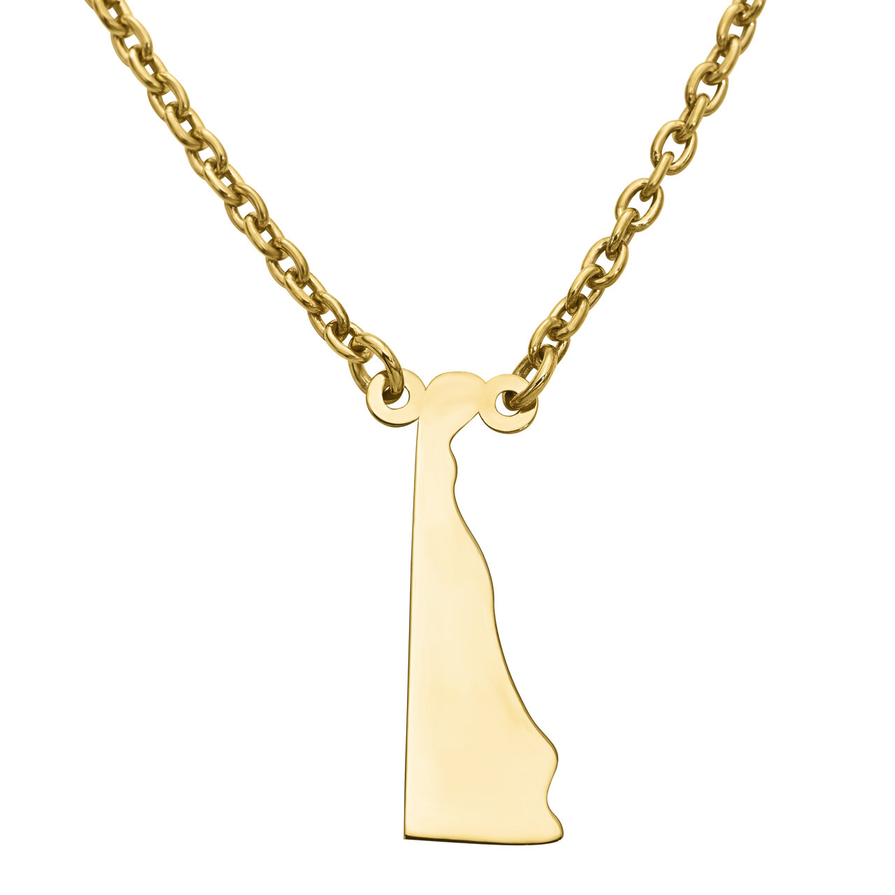 Delaware State Pendant Necklace with Chain 14k Yellow Gold Engravable XNA706Y-DE, MPN: XNA706Y-DE, …