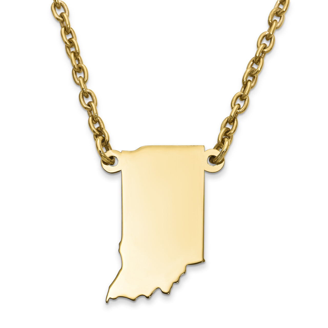 Indiana State Pendant Necklace with Chain 14k Yellow Gold Engravable XNA706Y-IN, MPN: XNA706Y-IN, 8…