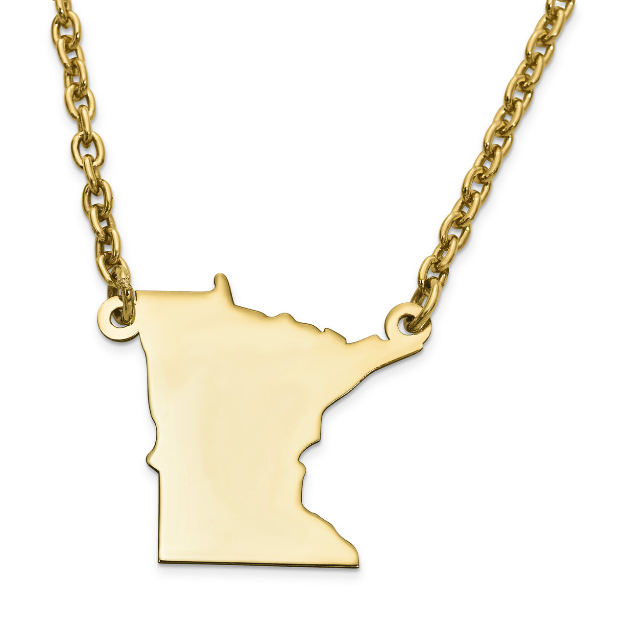 Minnesota State Pendant Necklace with Chain 14k Yellow Gold Engravable XNA706Y-MN, MPN: XNA706Y-MN,…