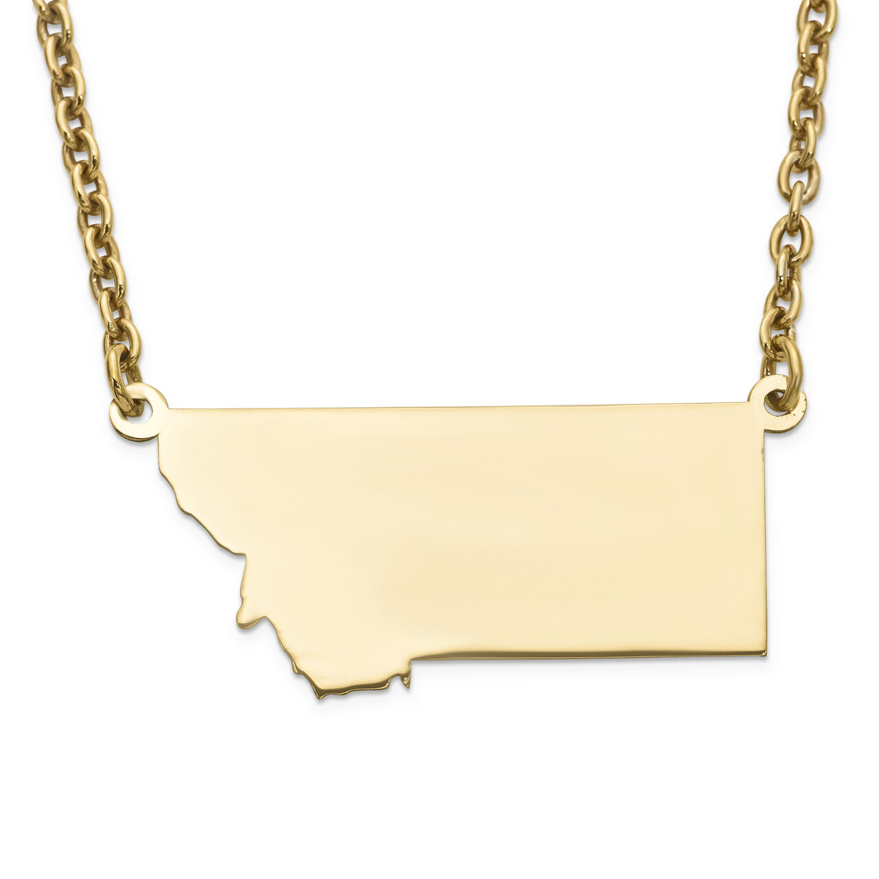 Montana State Pendant Necklace with Chain 14k Yellow Gold Engravable XNA706Y-MT