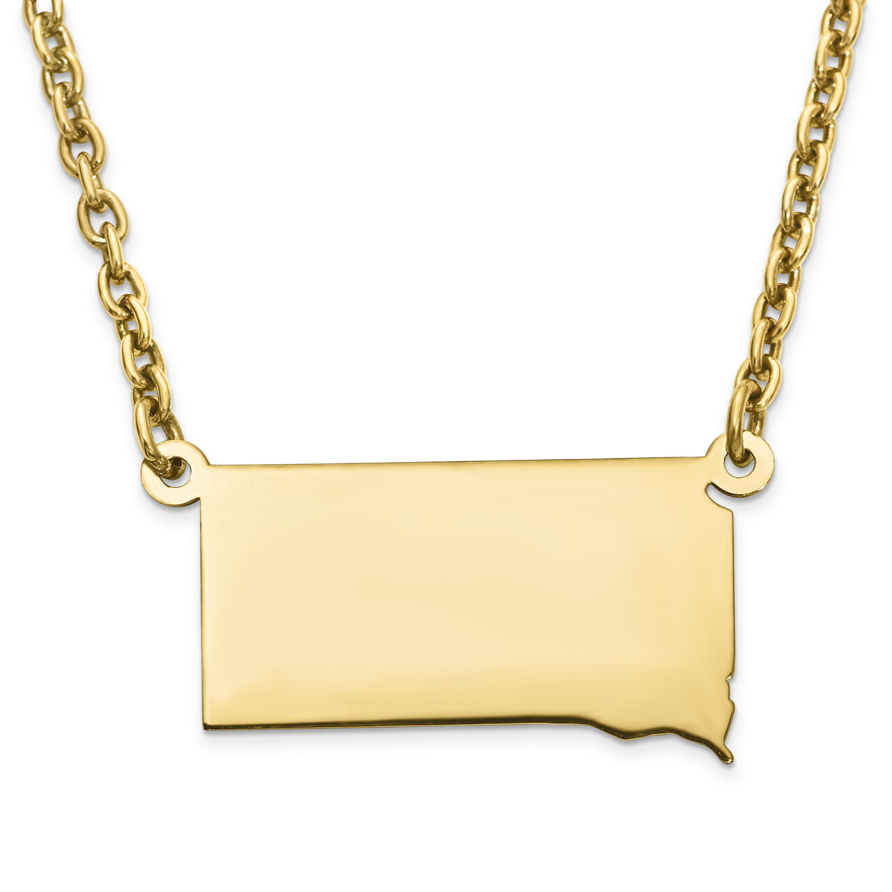 South Dakota State Pendant Necklace with Chain 14k Yellow Gold Engravable XNA706Y-SD, MPN: XNA706Y-…