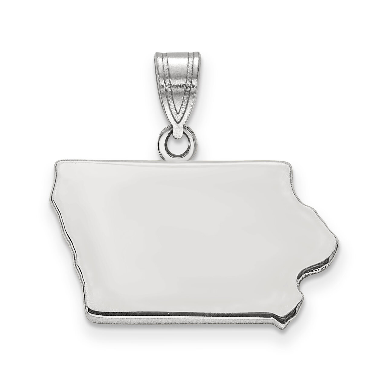 Iowa State Pendant Charm Sterling Silver Engravable XNA707SS-IA, MPN: XNA707SS-IA, 886774752945