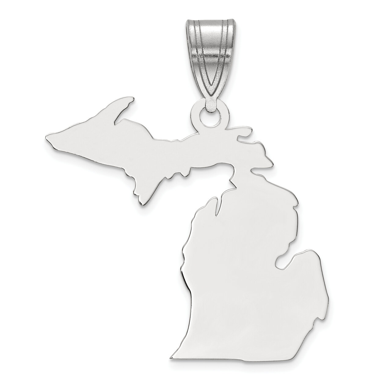 Michigan State Pendant Charm Sterling Silver Engravable XNA707SS-MI, MPN: XNA707SS-MI, 886774753041