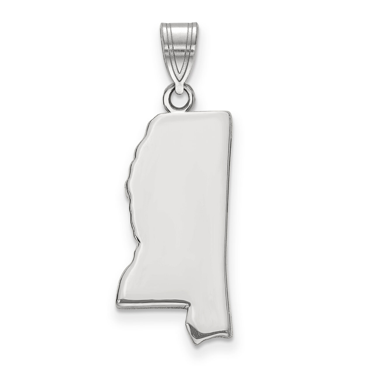Mississippi State Pendant Charm 14k White Gold Engravable XNA707W-MS, MPN: XNA707W-MS, 886774753577