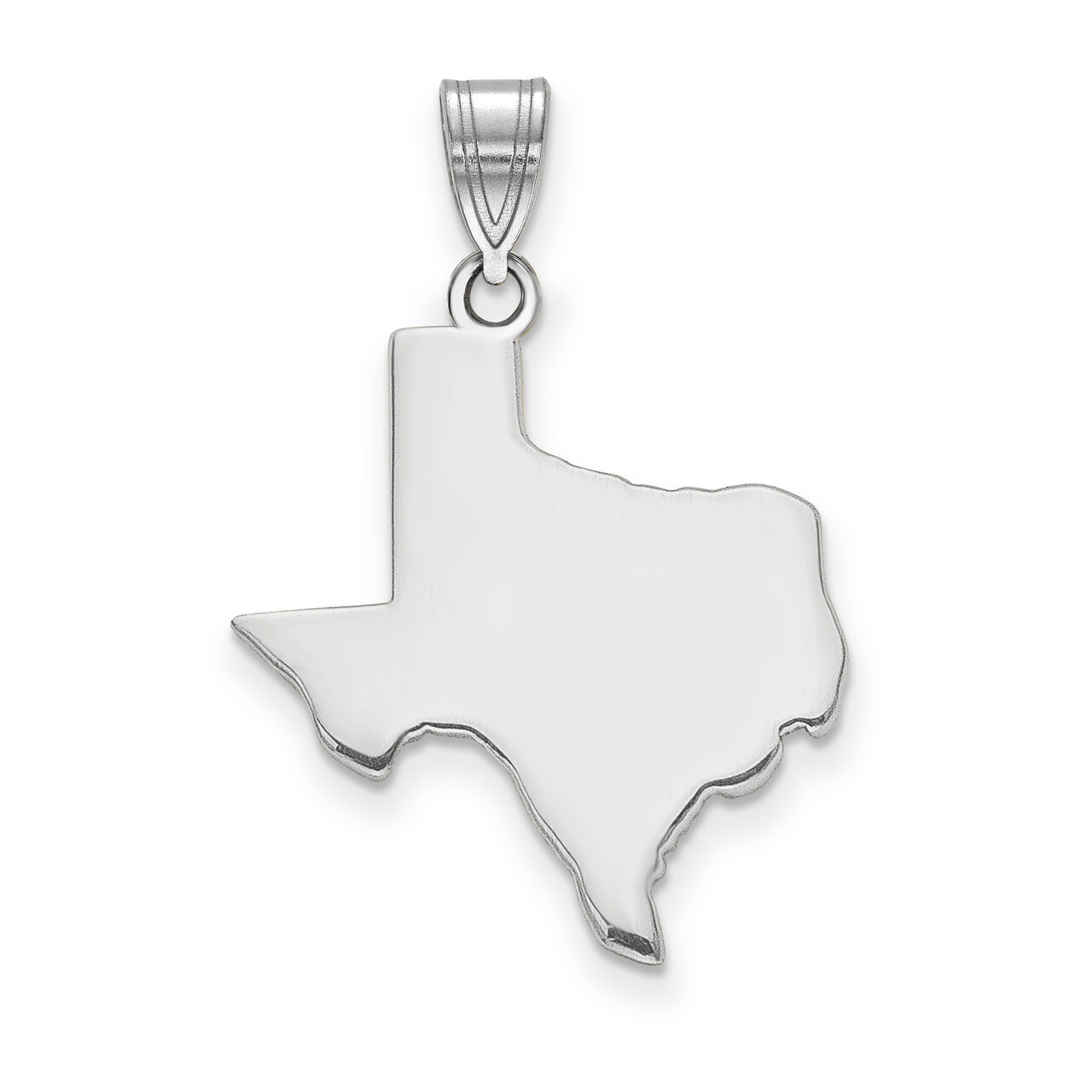 Texas State Pendant Charm 14k White Gold Engravable XNA707W-TX