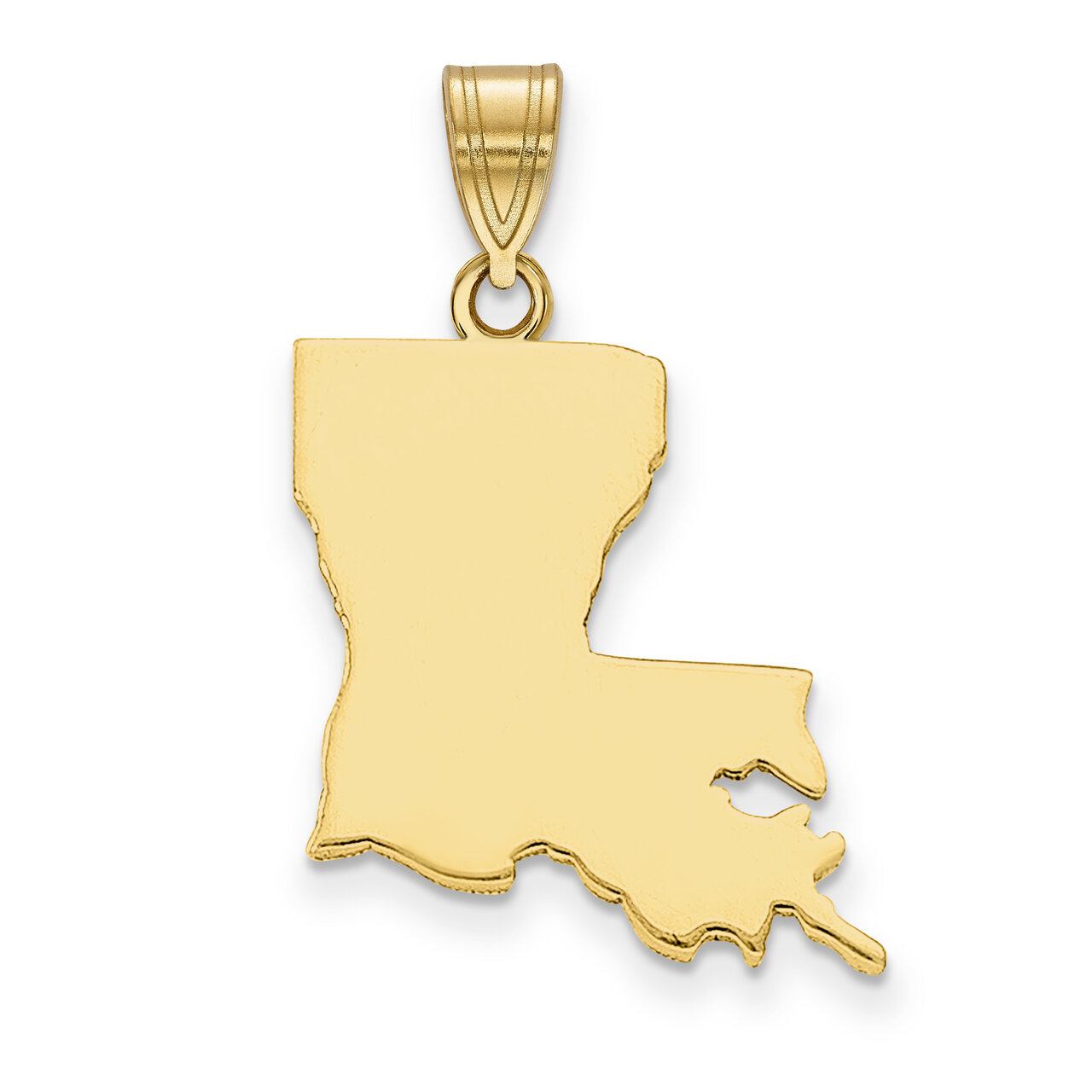 Louisiana State Pendant Charm 14k Yellow Gold Engravable XNA707Y-LA