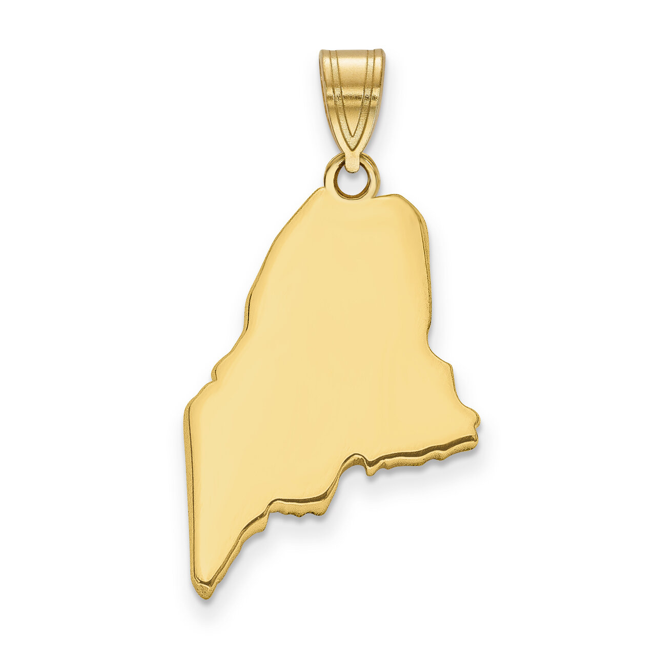 Maine State Pendant Charm 14k Yellow Gold Engravable XNA707Y-ME