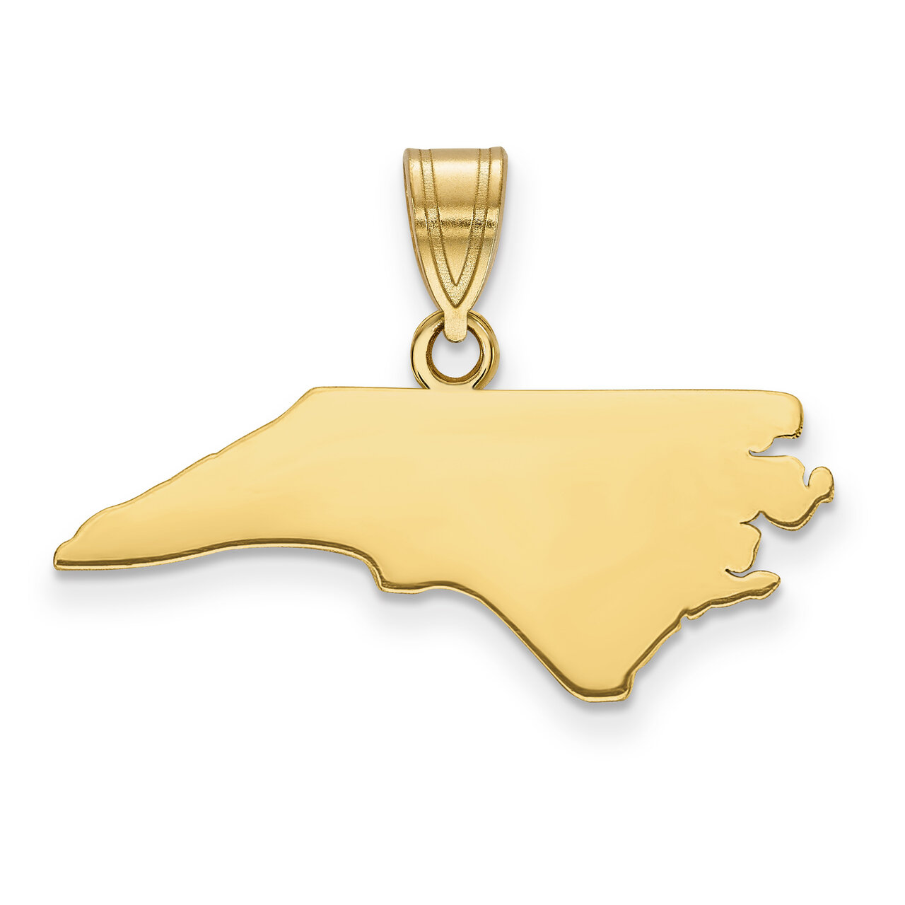 North Carolina State Pendant Charm 14k Yellow Gold Engravable XNA707Y-NC