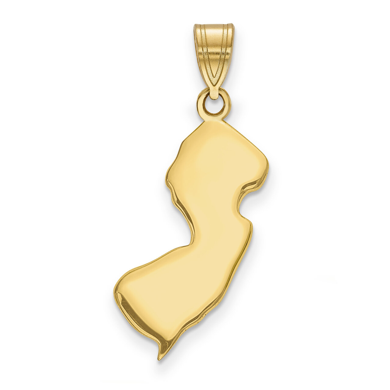 New Jersey State Pendant Charm 14k Yellow Gold Engravable XNA707Y-NJ
