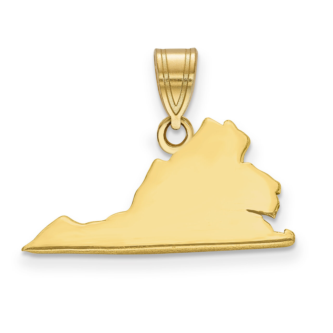 Virginia State Pendant Charm 14k Yellow Gold Engravable XNA707Y-VA