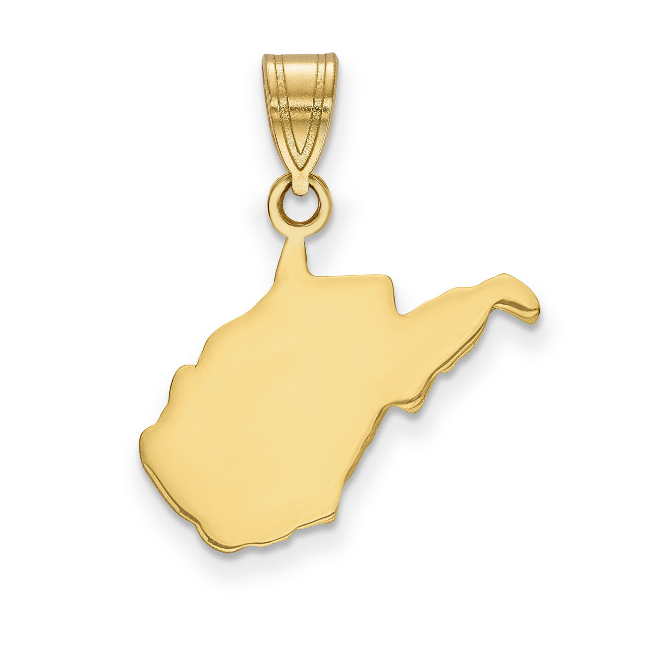 West Virginia State Pendant Charm 14k Yellow Gold Engravable XNA707Y-WV